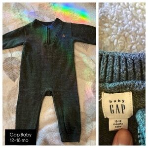 GAP Green sweater onesie